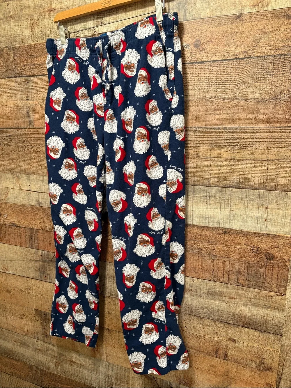Old Navy Unisex Large Black Santa Christmas Pajama Pants Holiday PJs M025